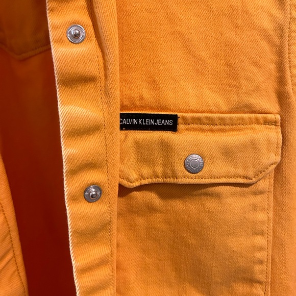 Yellow Calvin Klein Jeans Denim Jacket | Medium | Unisex - Picture 3 of 5